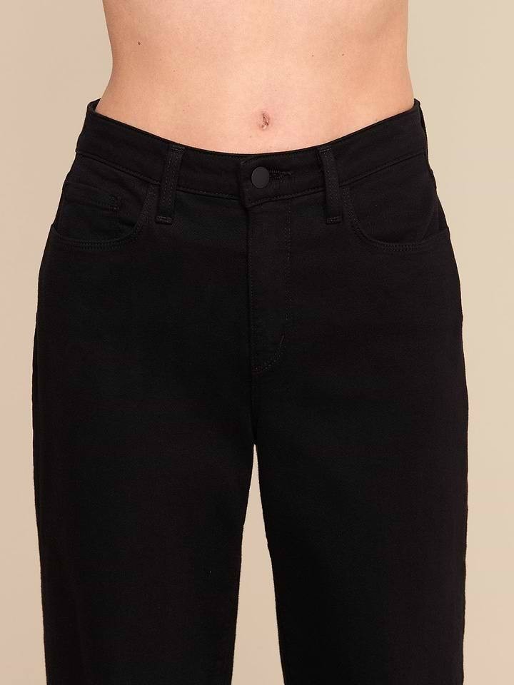 L’AGENCE Scottie Women’s High‑Rise Wide‑Leg Jeans Black 27 NWT $225