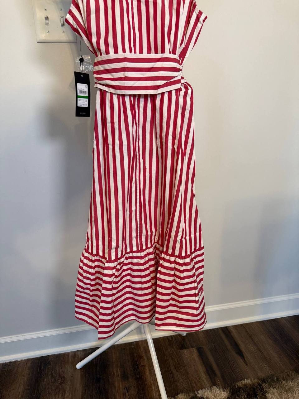 Jones New York Red Striped Midi Shirtdress – Size L – NWT – $119.50