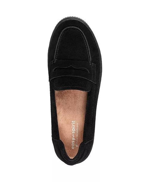 Easy Spirit Karin Eflex Slip‑On Loafers – Black Suede – Size 9W – New in Box