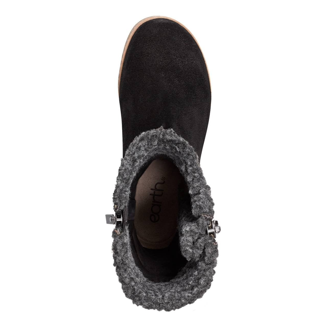 Earth Black Suede Flat Booties 10M New in Box MSRP $189