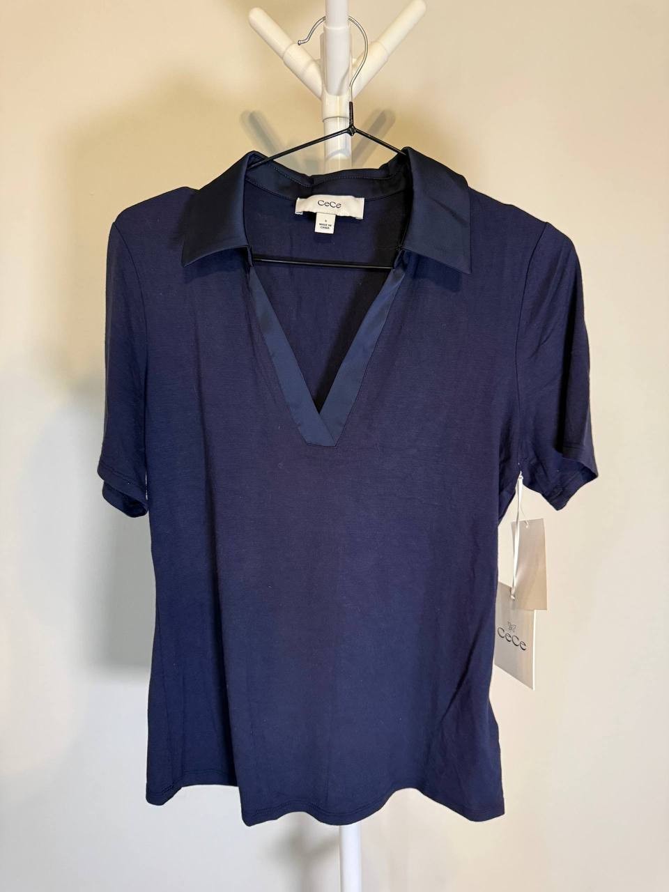 CeCe Short‑Sleeve Polo Top – Size S – NWT – $45