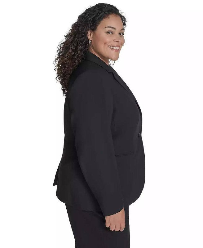 Calvin Klein Plus Size One‑Button Blazer – Black – Size 18W – NWOT – $129.97