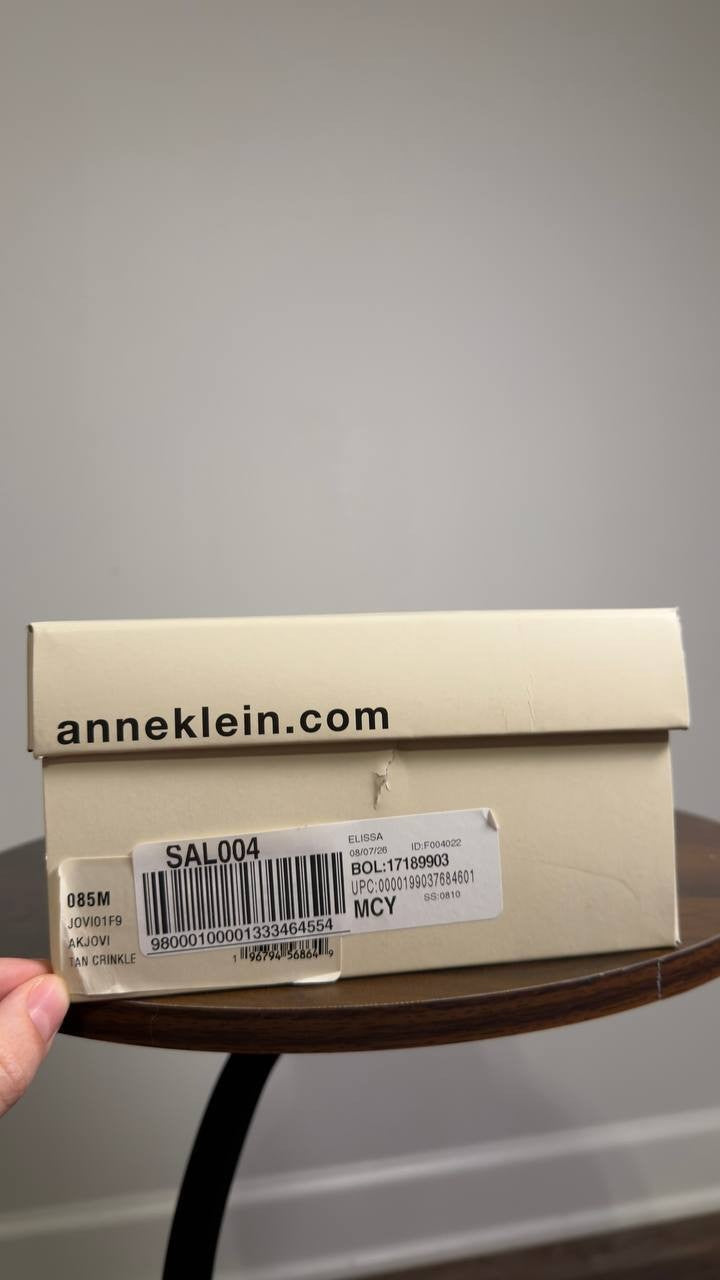 Anne  Klein  Pumps  Tan  Crinkle  8.5M  New  $95