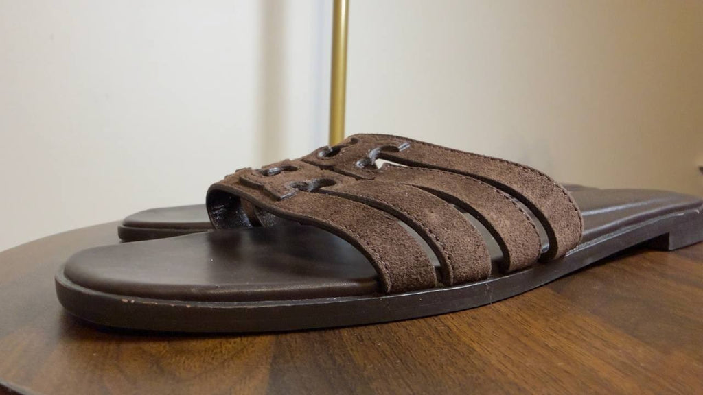Tory  Burch  Slide  Sandals  Dark  Cocoa  9  Pre‑Owned  $225