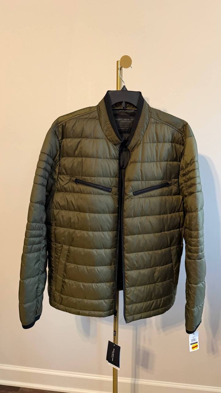 Marc New York Men’s Grymes Packable Racer Jacket Olive 2XL $250 NWT