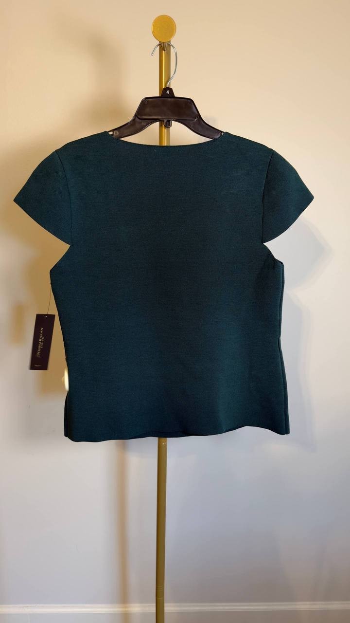 Donna Karan New York Women’s Cap‑Sleeve Sweater Green XL NWT $169