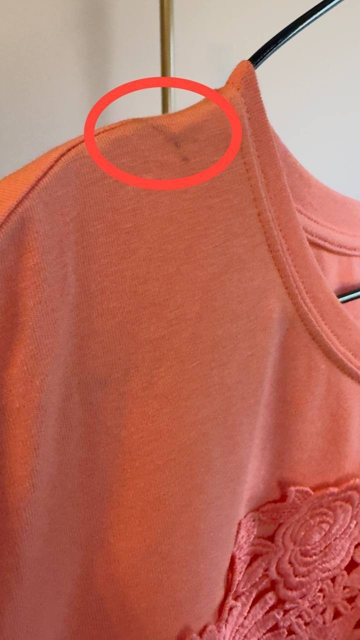 Karl Lagerfeld Lace‑Trim Knit Top Orange Size XL NWT $109