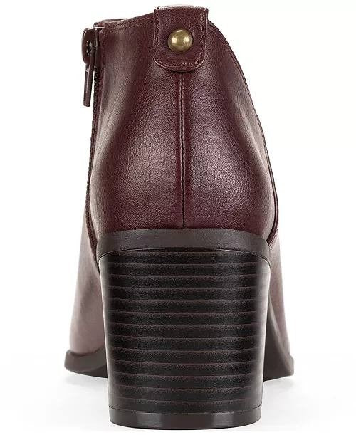 Style & Co Felaa Women’s Asymmetrical Booties Port Wine 8.5M Man‑Made $79.90 NWB