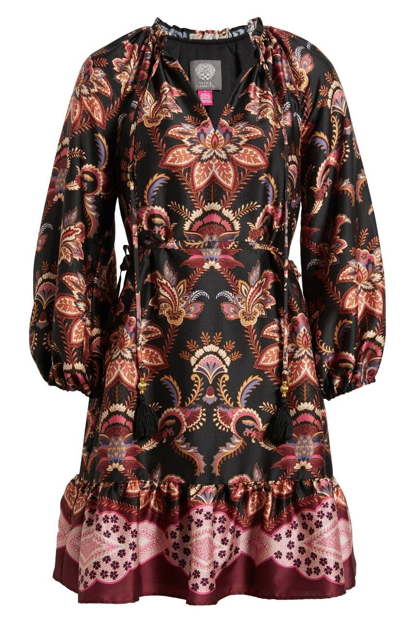 Vince Camuto Women’s Keyhole Pull-On Dress Black Multi Size 6 NWT $168