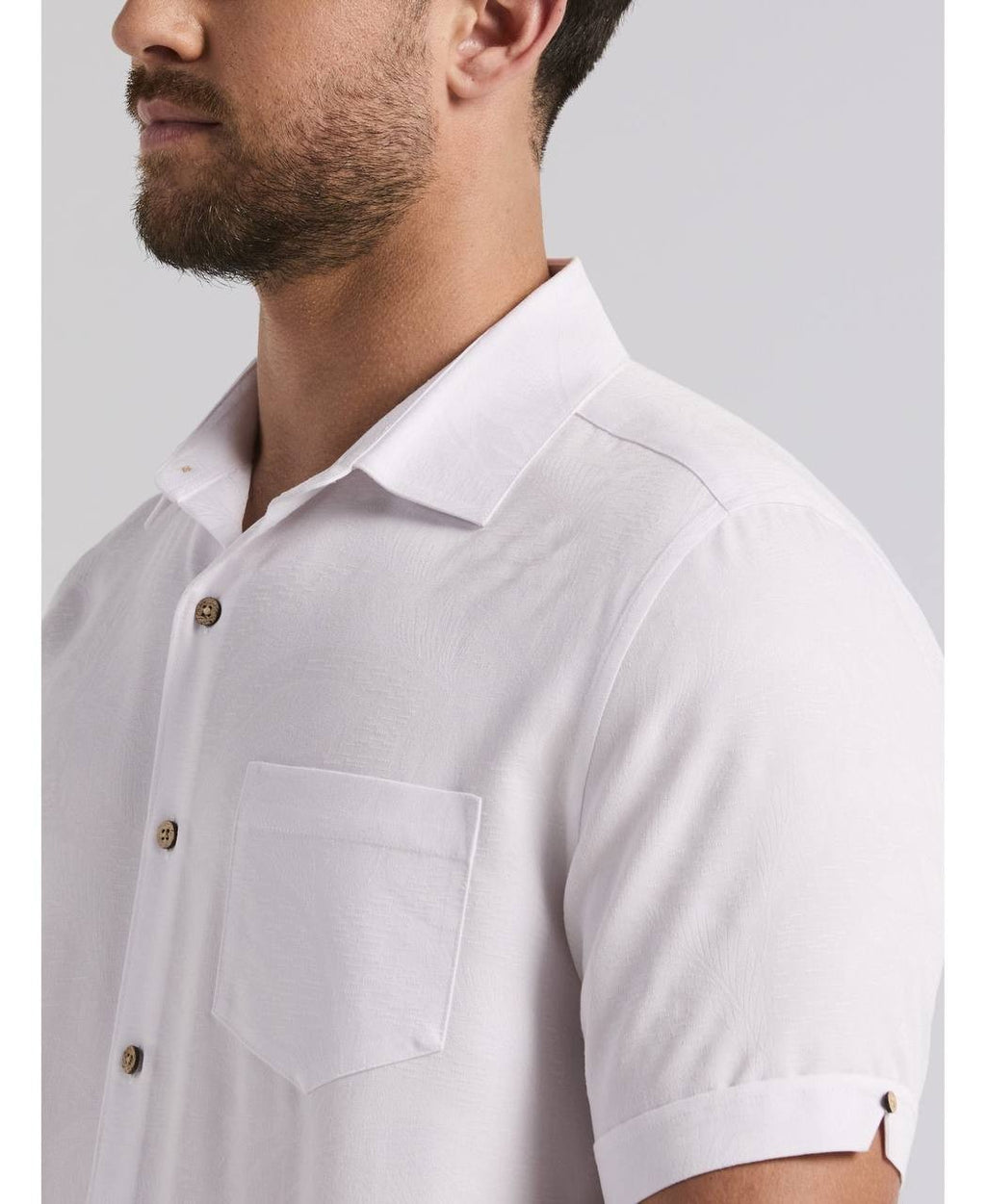 Cubavera Men’s Palm Print Jacquard Shirt White XXL $80 NWT Damaged