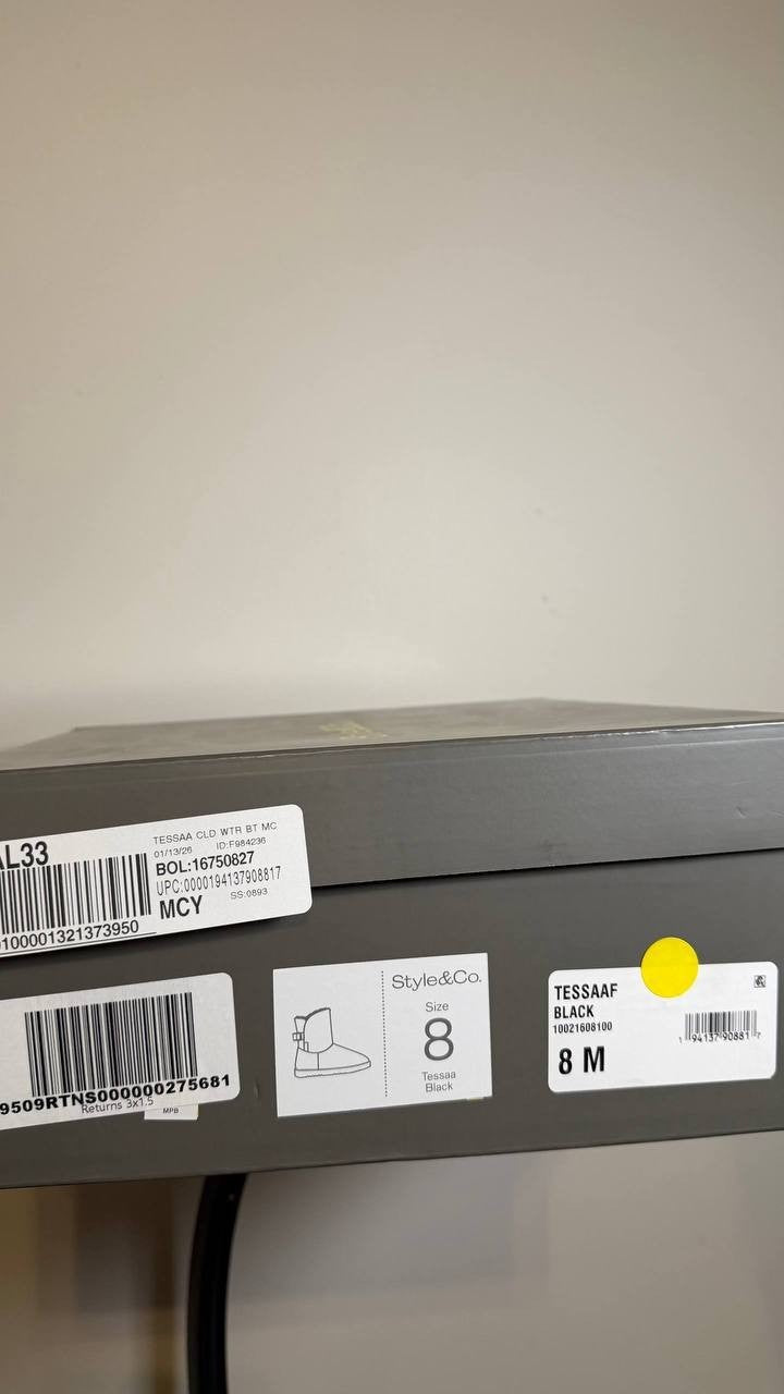 Style&Co Black Microfiber Cold Weather Boots 8M NIB MSRP $69.90