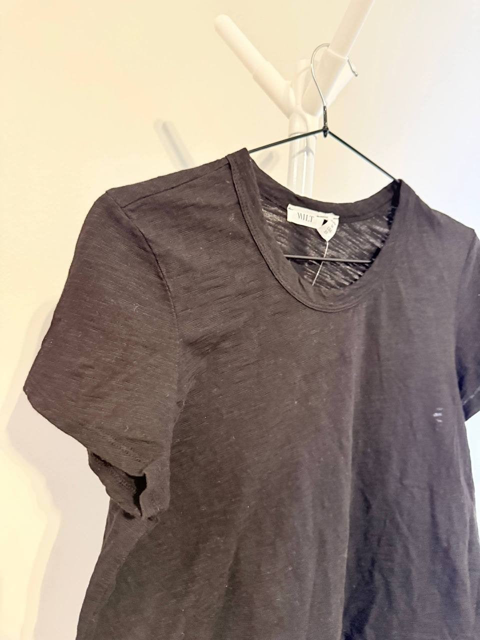 Wilt Boxy Mixed Media Hem Tee – Black – XS – NWT – $117