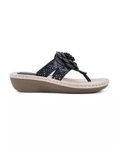 Cliffs by White Mountain  Thong Sandals  Navy  7  New  $59