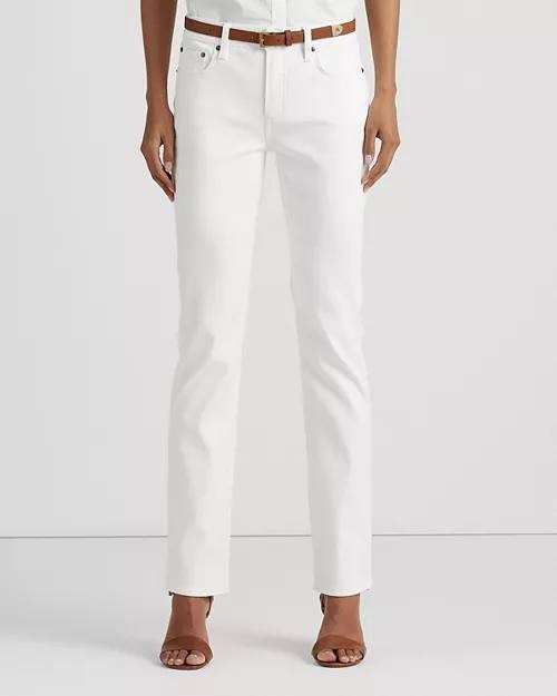 Lauren Ralph Lauren Mid‑Rise Straight Jeans White 6 NWT $125
