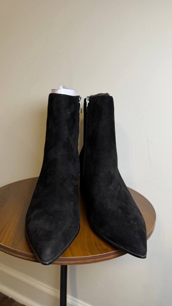 Nine West Black Suede Ankle Booties 11M New in Box MSRP $149