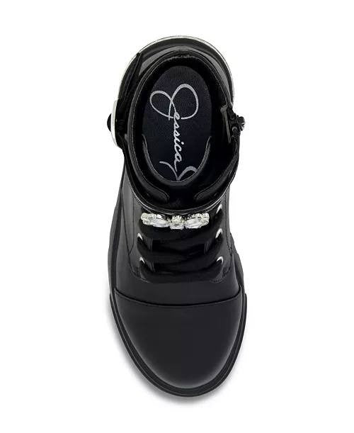 Jessica Simpson Black Polyurethane Moto Boots 3 New in Box MSRP $52