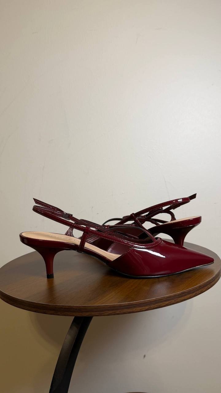 Arezzo Tessa Mid Stiletto Pumps Wine Berry 8B Synthetic MSRP $109 NWB