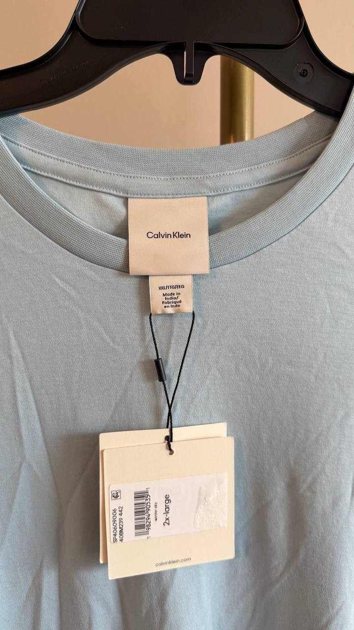 Calvin Klein Men’s Supima Cotton Crewneck T‑Shirt  Winter Sky 2XL $65 NWT