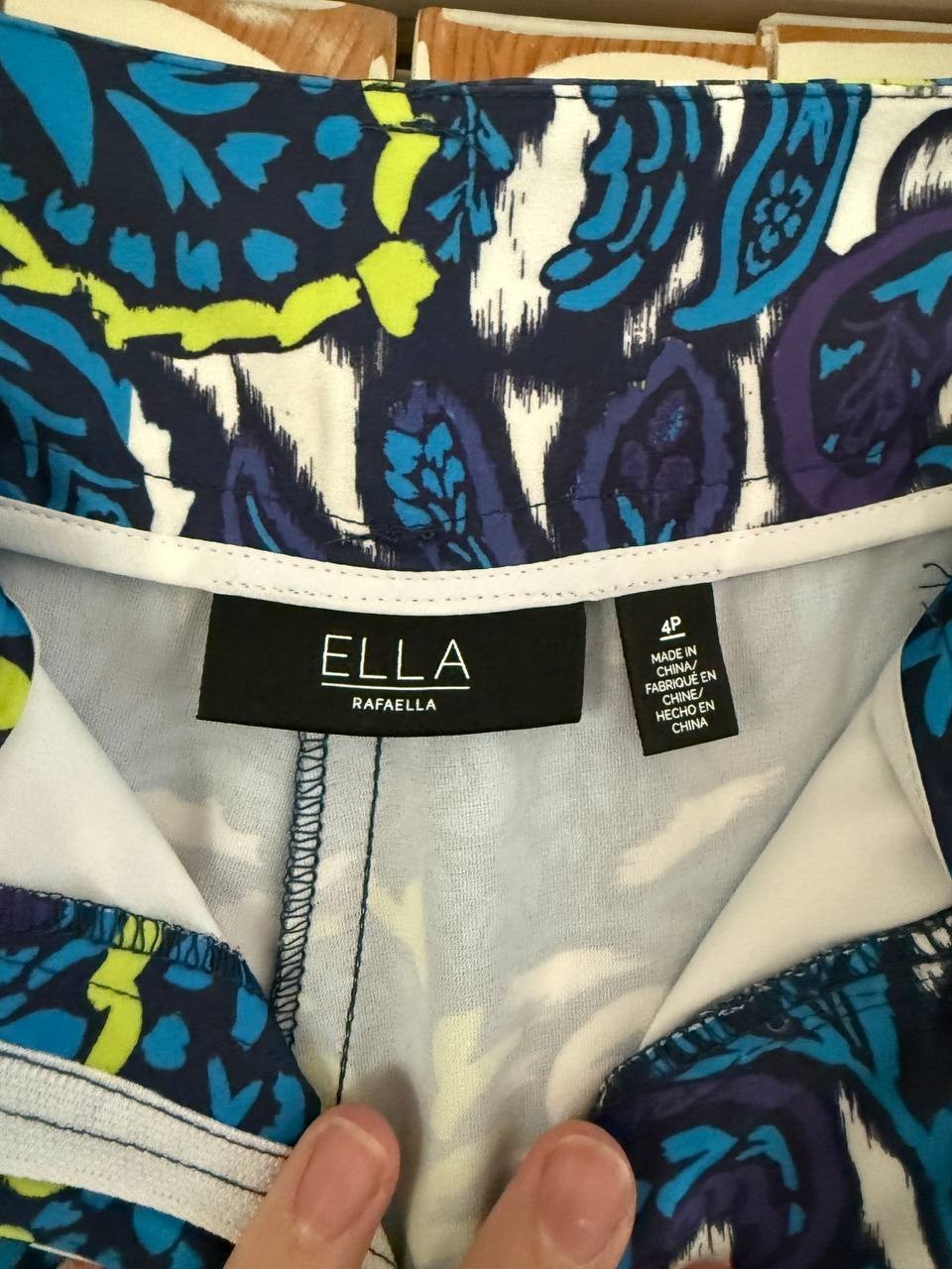 ELLA Rafaella Petite Paisley Print High Rise Wide Leg Pants – Size 4P