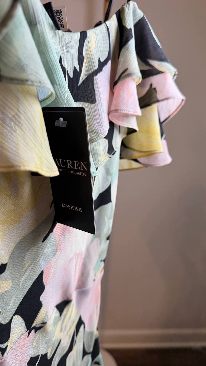 Lauren Ralph Lauren Women’s MAIBEL Mini Dress Olive Print Size 4 NWT $225