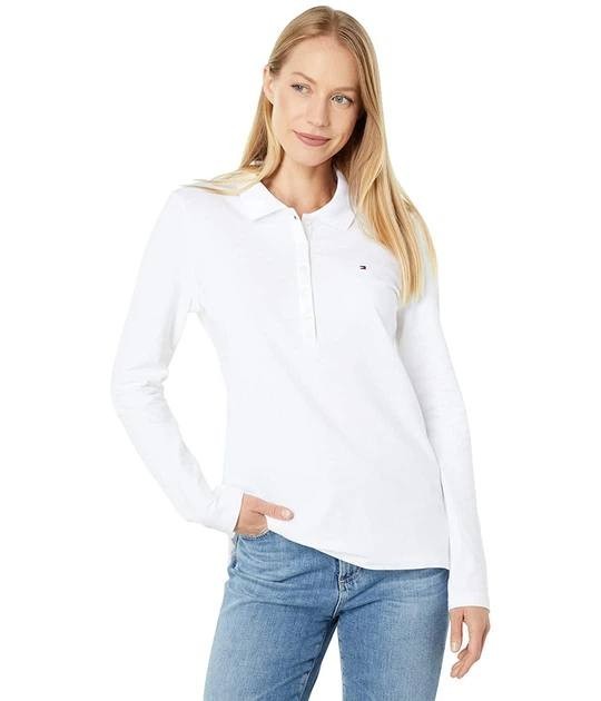 Tommy Hilfiger Long Sleeve Polo White Size L NWT – Classic Timeless Style