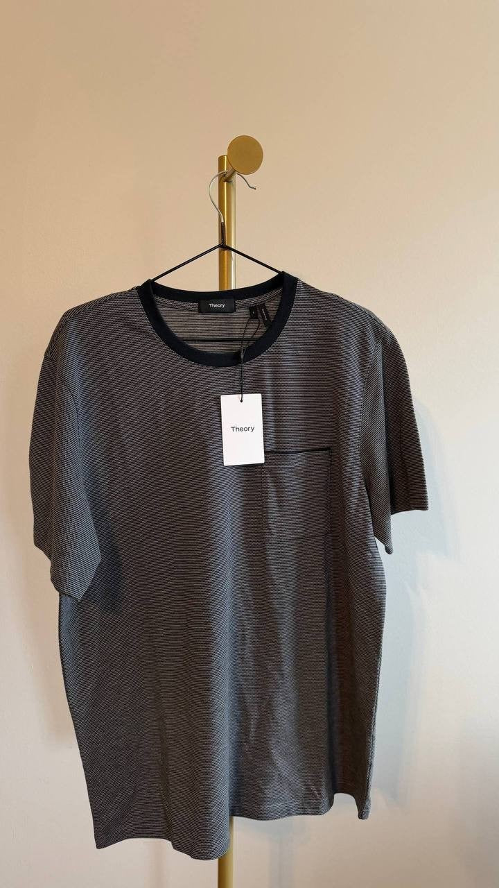 Theory Men’s Cotton Birdseye Pique Crewneck Pocket T‑Shirt L $115 NWT