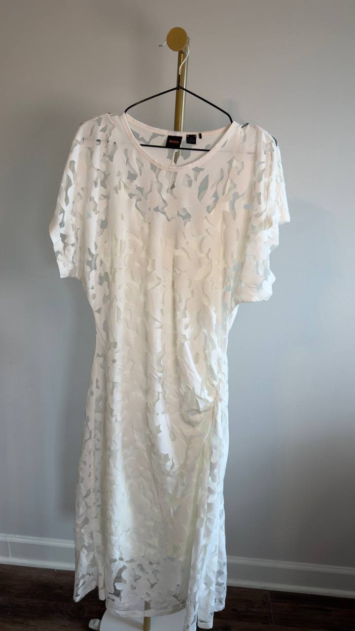 BOSS EBUNA Dress White L NWOT $229