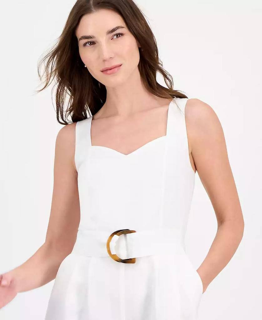 Tahari Sweetheart‑Neck Wide‑Leg Jumpsuit White Star 16 NWT $158