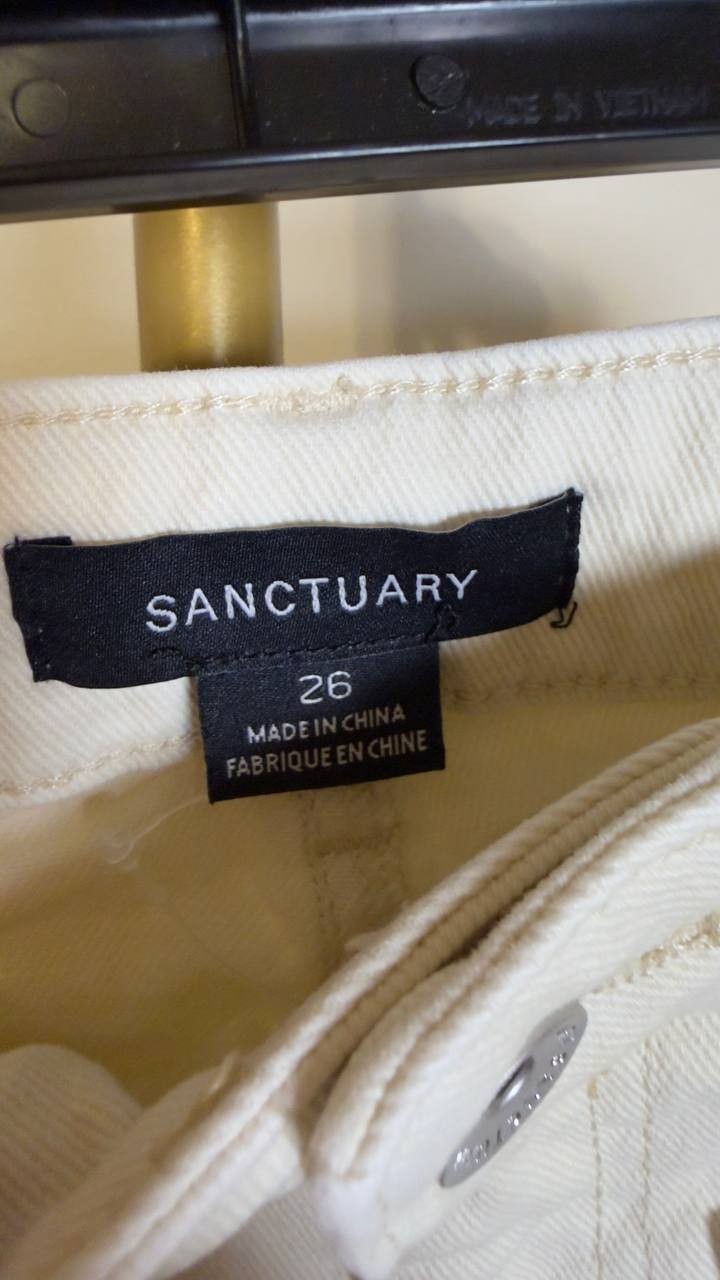 Sanctuary  Women’s    Denim  Pant  French  Vanilla  26  NWOT  $99