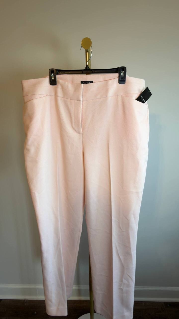 Tahari ASL Bell Bottom Pants Slipper Pink 18W NWT $109