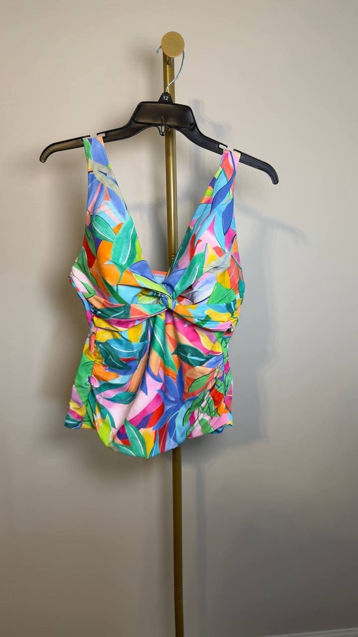 La Blanca Tropi-Flage Tankini Top Multi 12 NWT $79