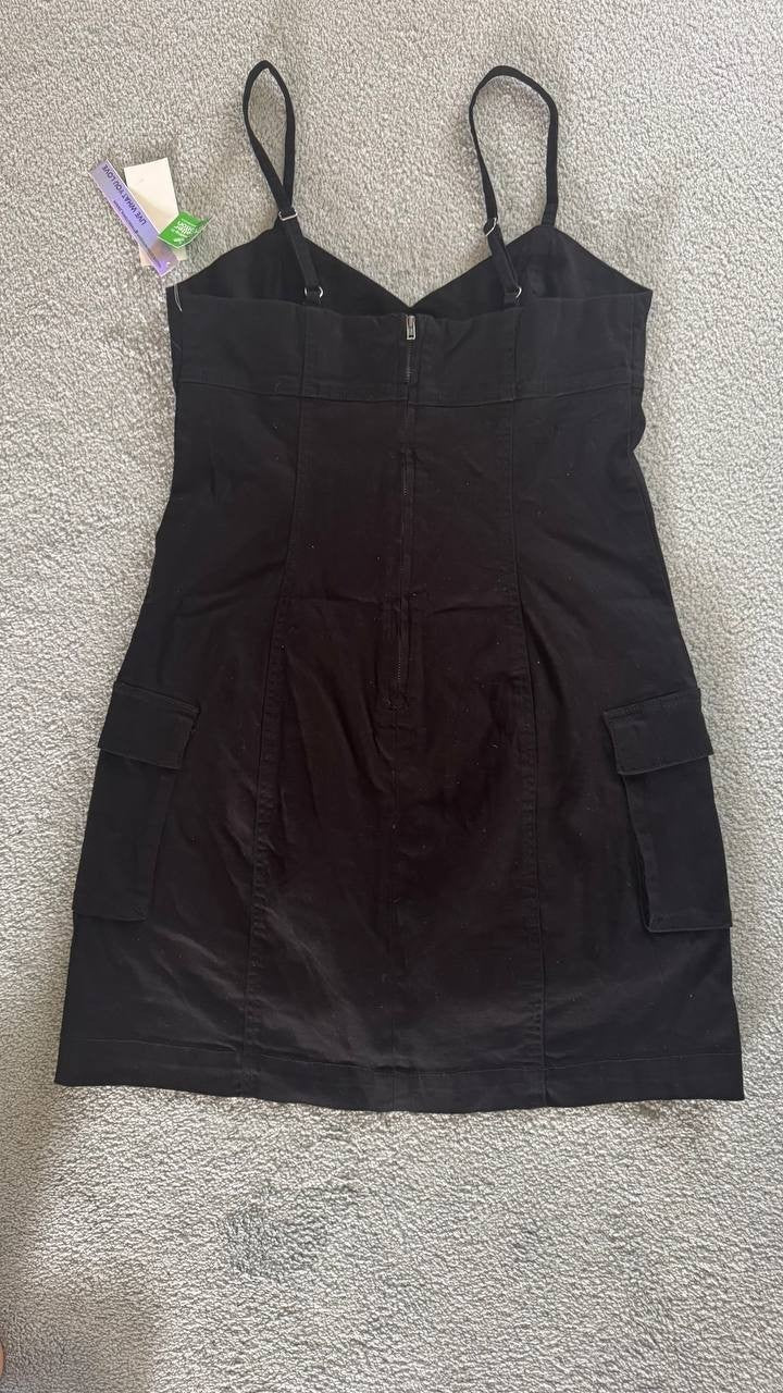 Tinseltown Black Cargo Mini Dress - Sleeveless Bodycon Party/Cocktail Women