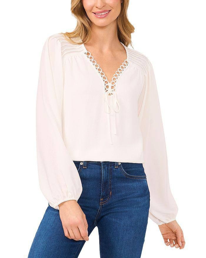 CeCe Pintuck Blouson‑Sleeve Blouse – Size XL – NWT – $79