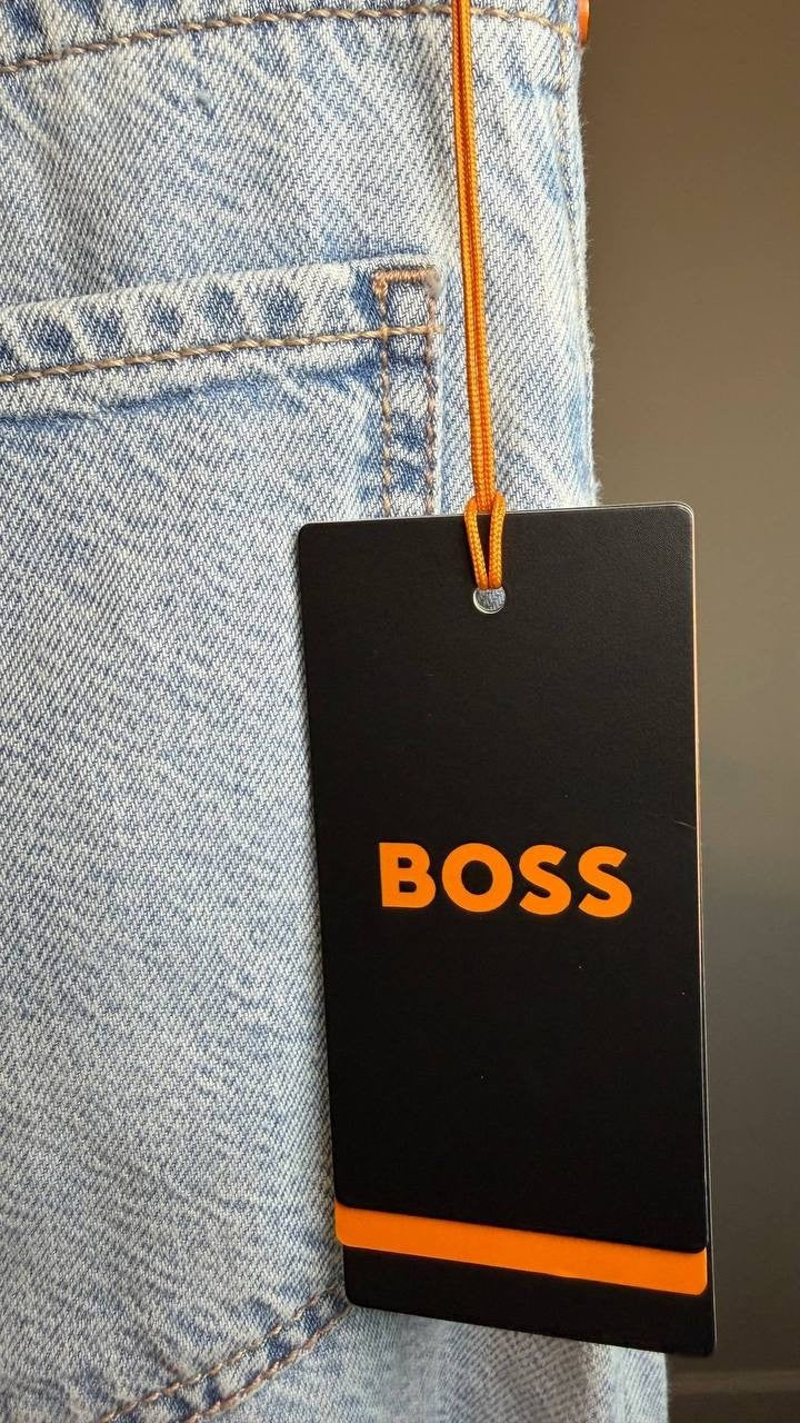 BOSS Orange High Waist Slouchy Pleated Jeans Pastel Blue 30x32 NWT $199