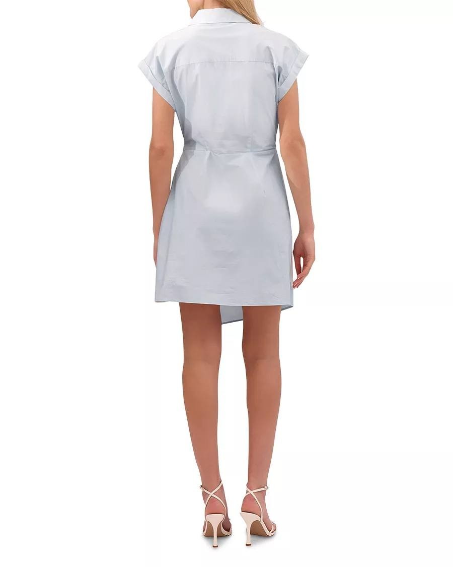Bagatelle Collection Poplin Wrap Dress M NWOT Pale Sky Lightweight Chic msrp$119