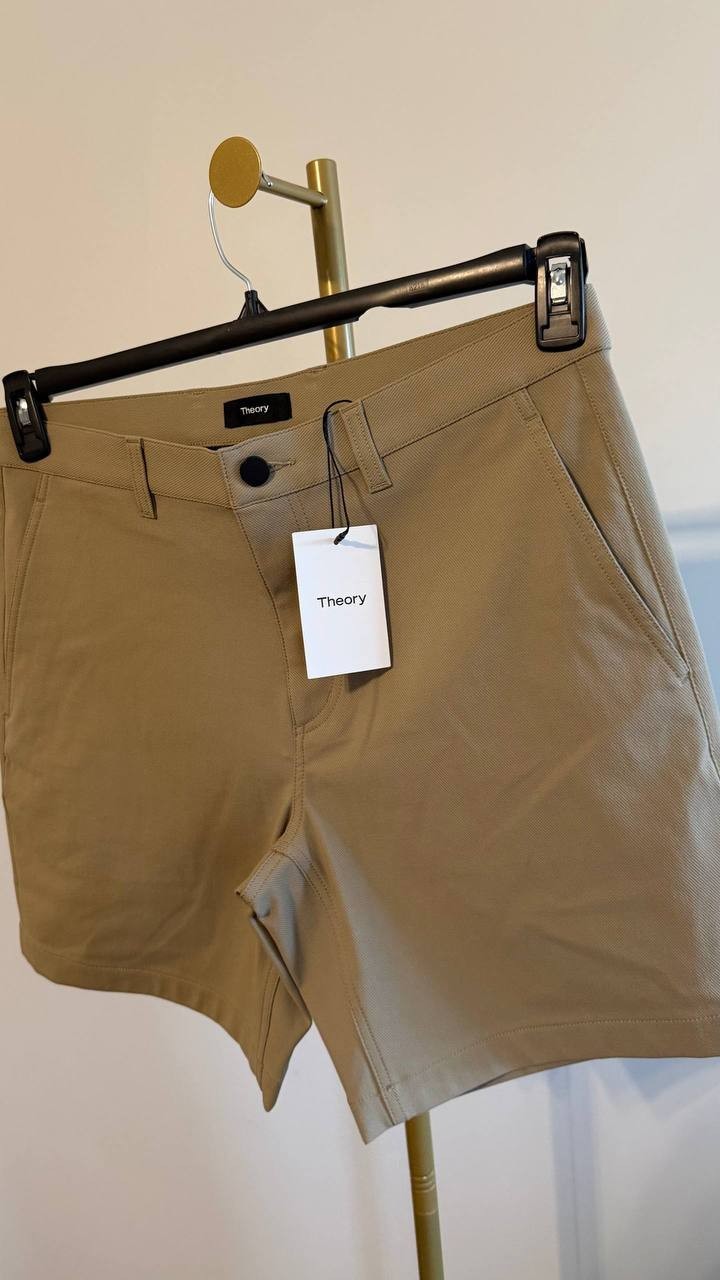Theory Men’s Standard Twill Shorts Bark 33 $185 NWT