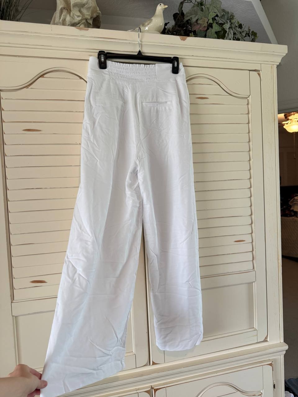 Bar III Wide-Leg Pants 8P White Button Front High Rise Petite NWT