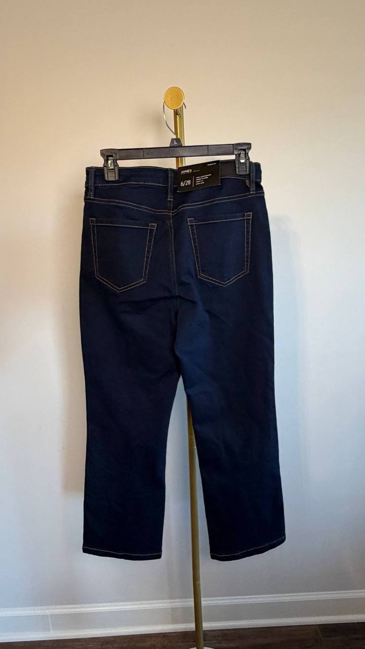 Jones New York Petite High Rise Kick Flare Cropped Jeans Indigo 6 NWT $79.50