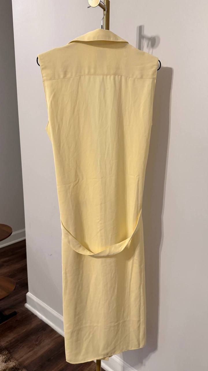 Calvin Klein Sleeveless Tie-Waist Shirtdress Polyester Blue S NWOT
