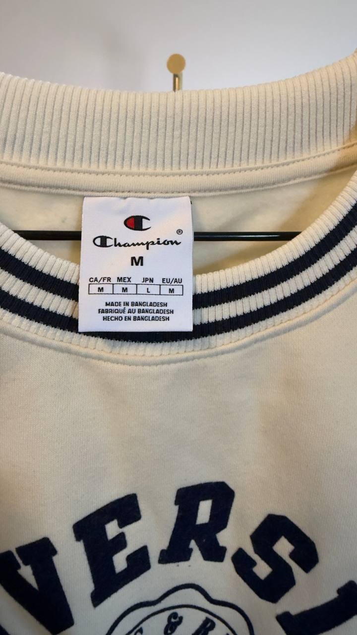 Champion Short‑Sleeve Fleece Pullover Sweatshirt M Natural NWT $55
