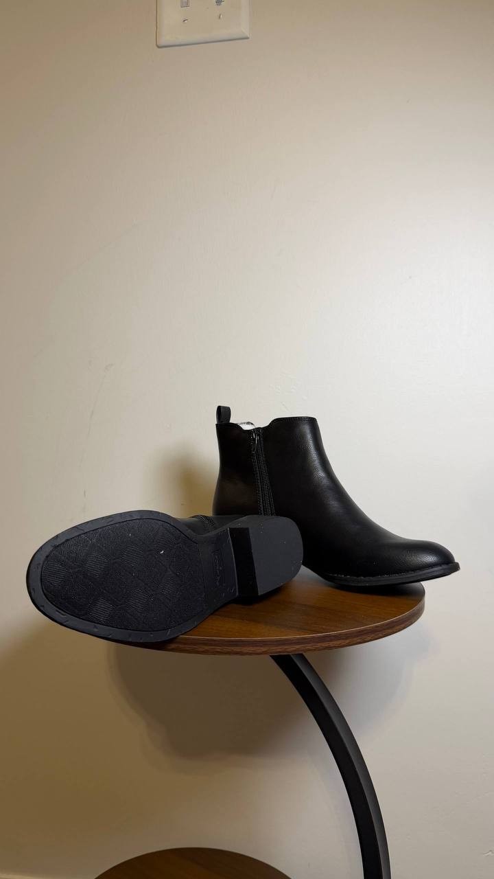 Style & Co Charlyy Booties 9M Black Block Heel Almond Toe Zip NIB msrp$49.99