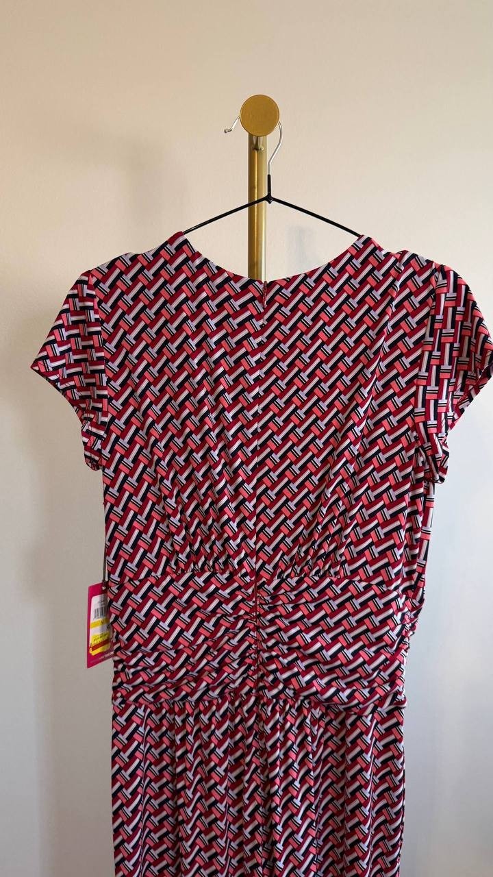 Vince Camuto Women’s Cap Sleeve Printed Maxi Dress Red Blue M $128 NWT