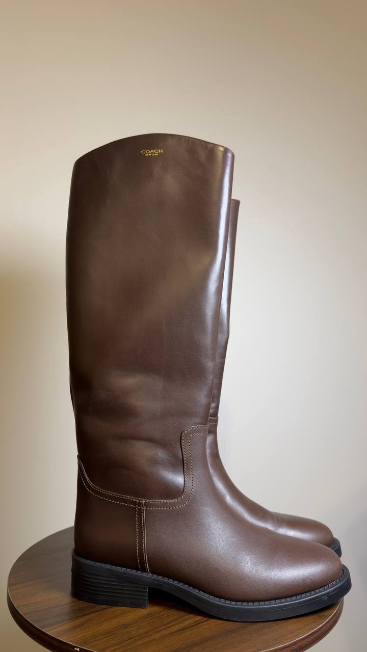 Coach Tall Boots Brown 8 B Pre-Owned $415