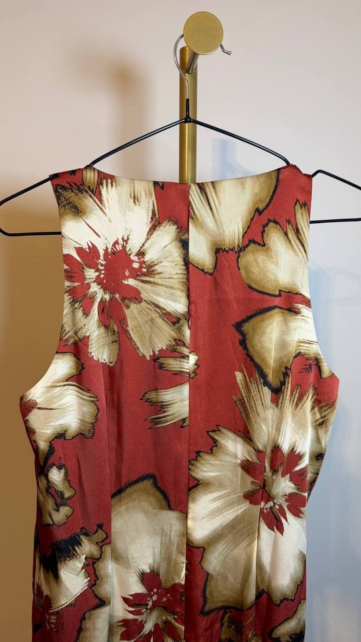 Anne Klein Printed Sleeveless Midi Dress Red 8 NWT $129
