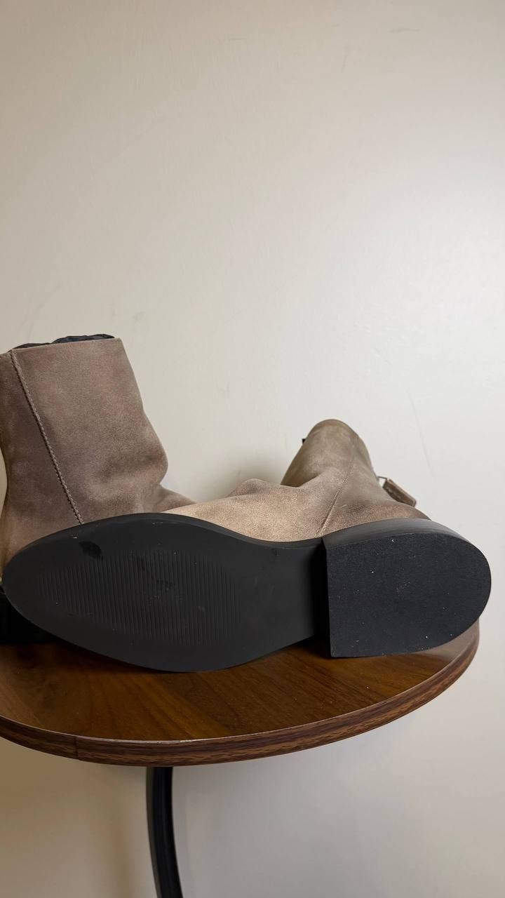 Steve Madden Nexie Taupe Suede Pointed Toe Ankle Boots Women’s 6.5 NWB $159.95