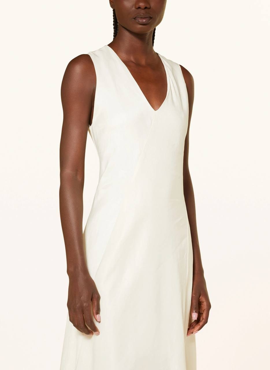 Calvin Klein Linen Blend Dress Cream Size M Sleeveless New with Tags NWT