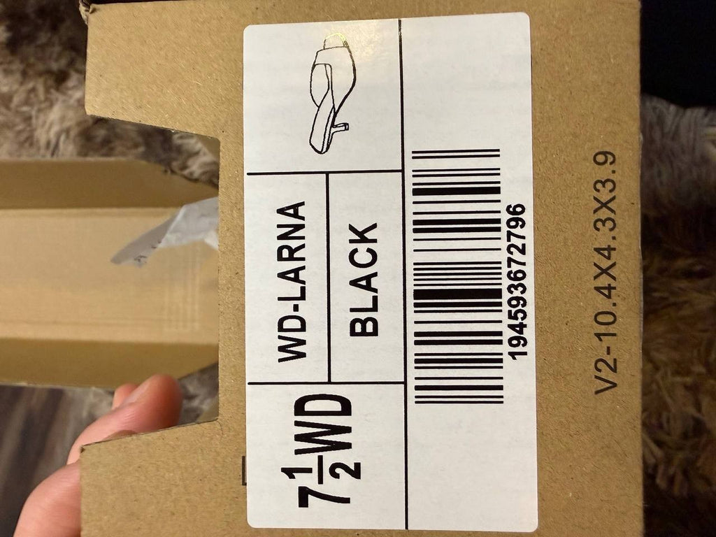 Journee Collection “Larna” Open‑Toe Wedge Sandals–Size 7.5 W–BlackFaux Suede–NIB