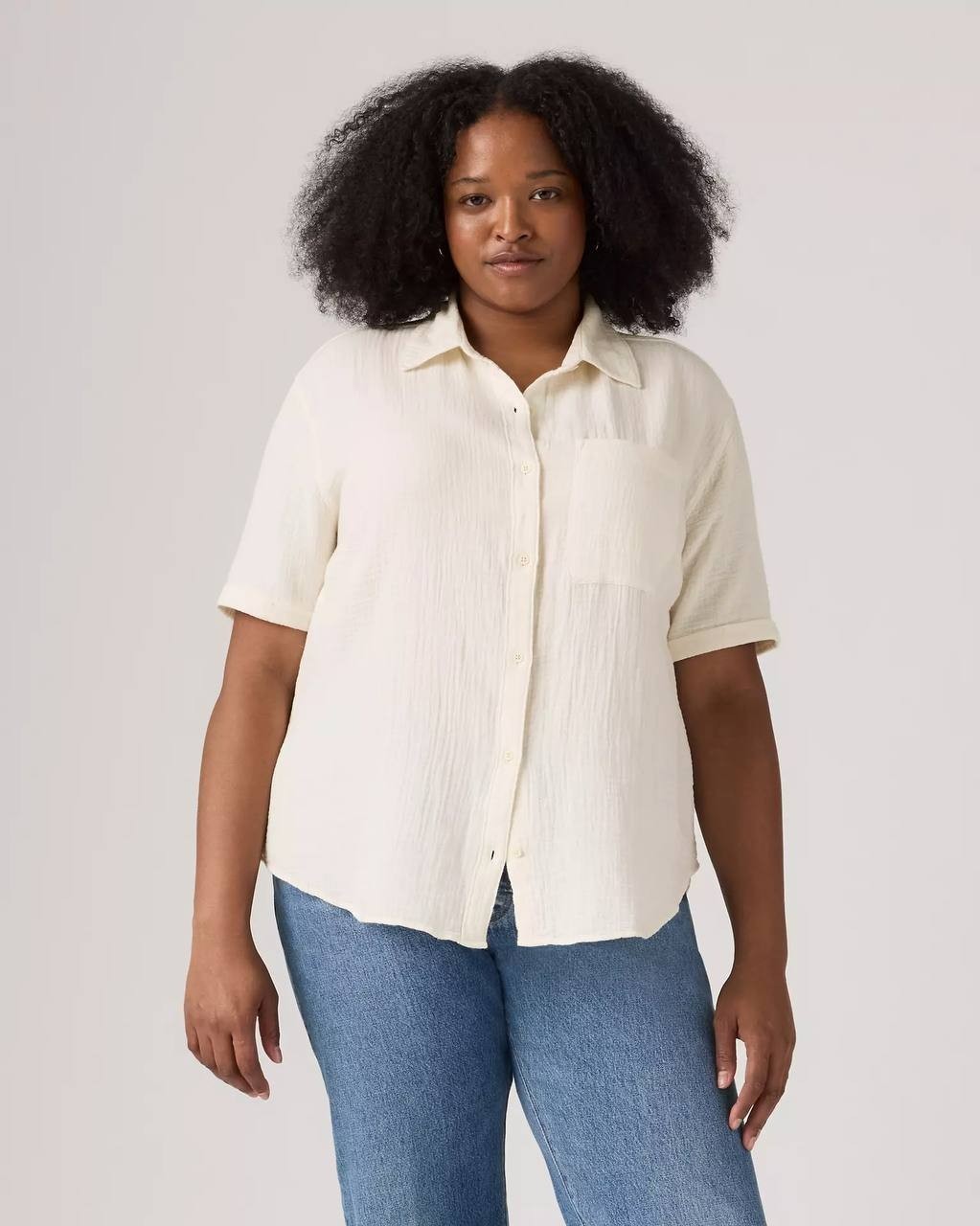 Levi’s Darlene Short Sleeve Shirt Plus Size 1X Whisper White $49.50 NWT