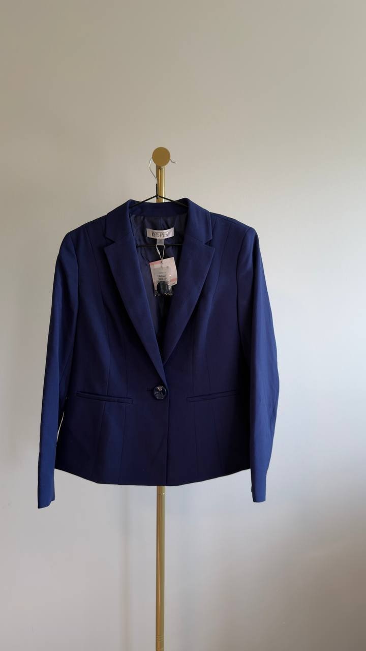 Kasper Stretch Crepe One-Button Blazer Navy Size 10P NWT $99