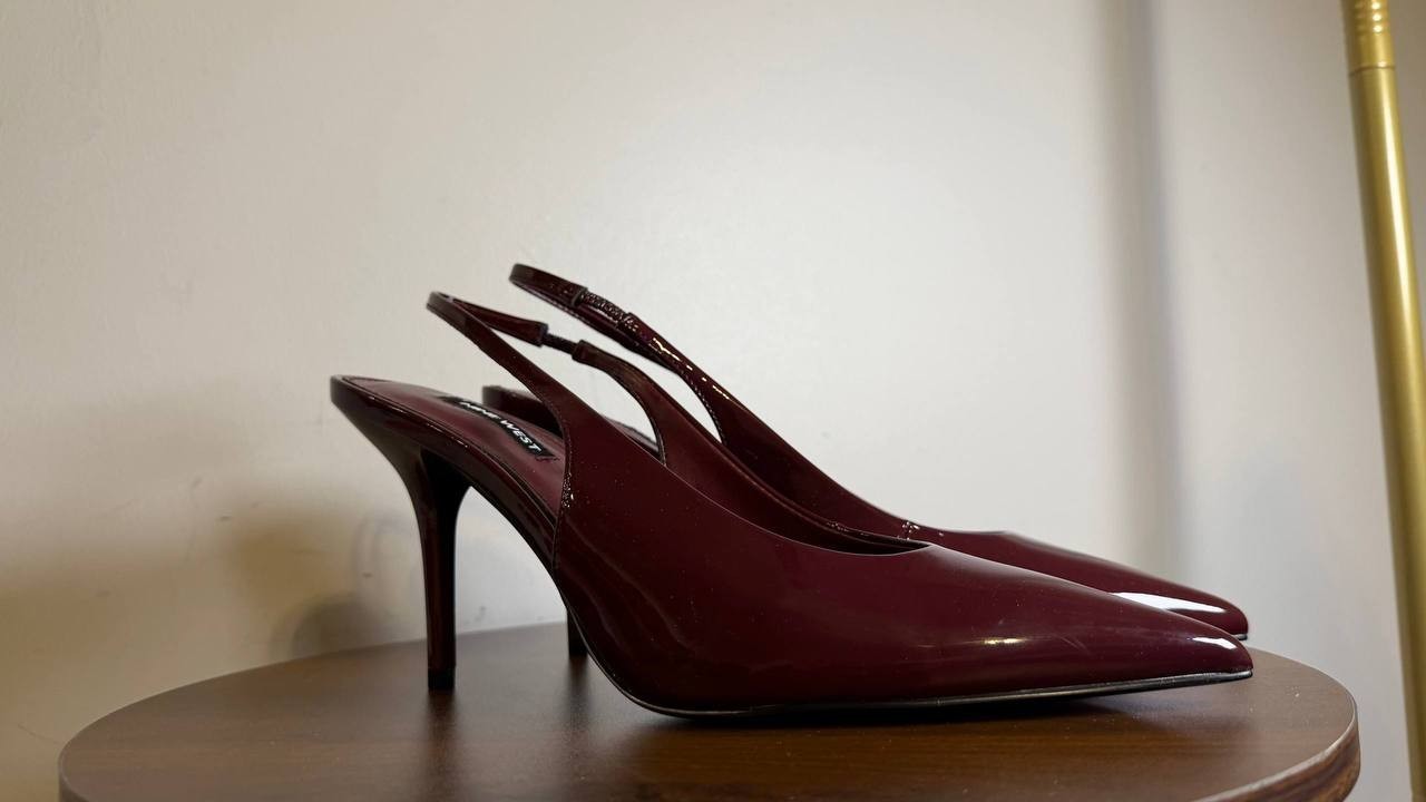 Nine West Dark Red Man‑Made Toe Slingback Pumps Size 9M NIB MSRP $119